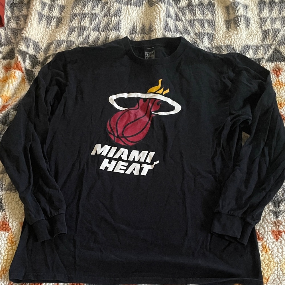 Miami Heat Black Long Sleeve Tee